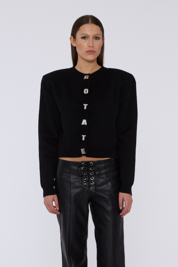 Firm Knit Cardigan - Black - Image 5