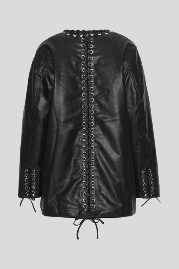 Texture Oversized Jacket - Black  - Image 2