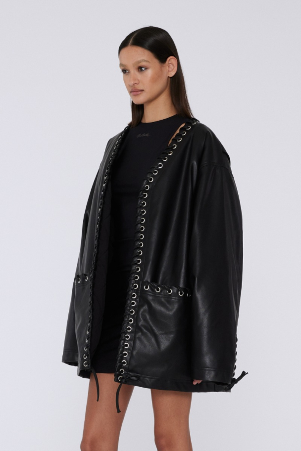 Texture Oversized Jacket - Black  - Image 5