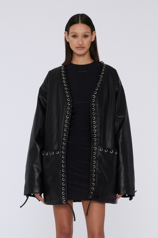 Texture Oversized Jacket - Black  - Image 6