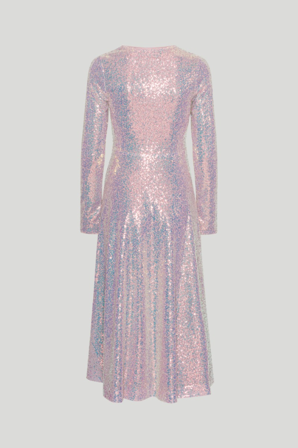 Sequins Midi Dress - Soft Pink  - Image 2