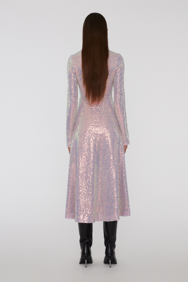 Sequins Midi Dress - Soft Pink  - Image 3