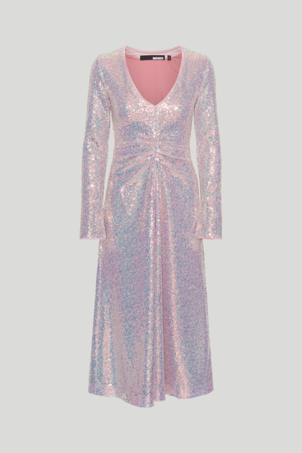 Sequins Midi Dress - Soft Pink  - Image 4