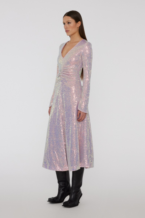 Sequins Midi Dress - Soft Pink  - Image 5