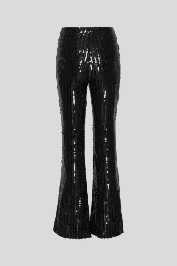 Sequins Flared Pants - Black  - Image 2