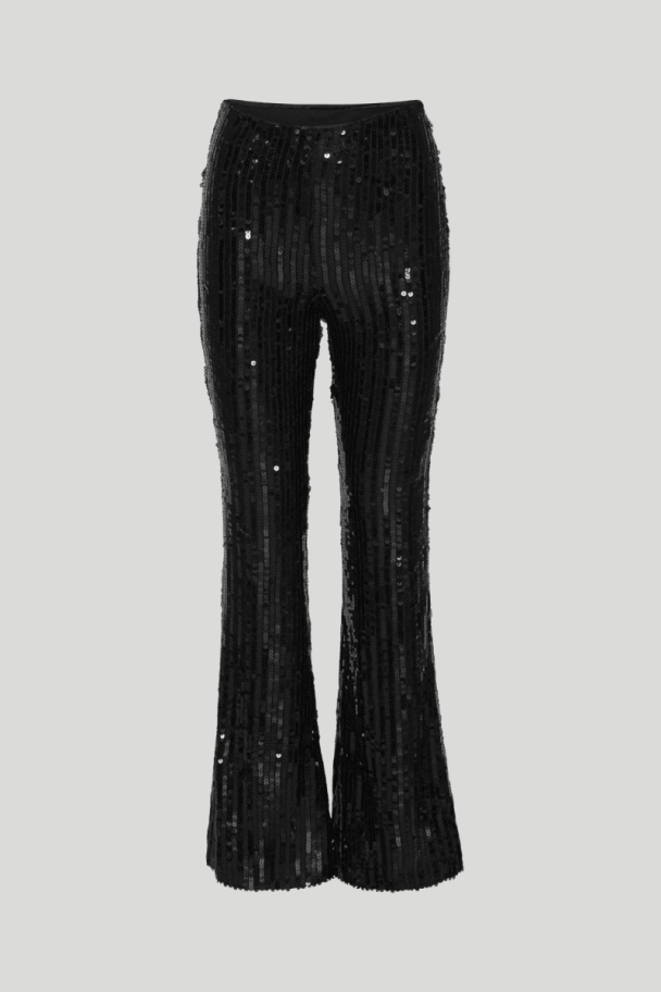 Sequins Flared Pants - Black  - Image 5