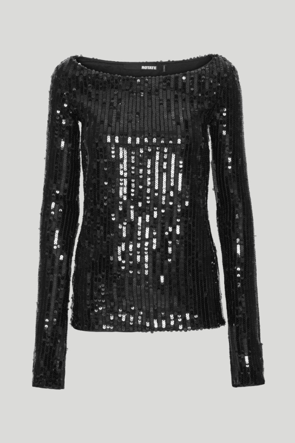 Sequins Off Shoulder - Black  - Image 6