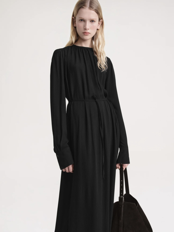 Gathered-Neck Crepe Dress - Image 5