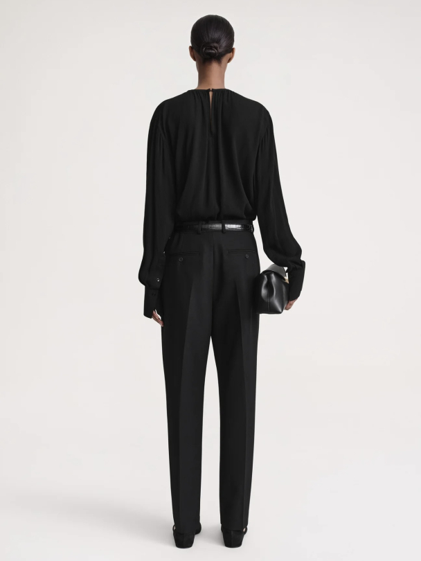 Gathered-Neck Crepe Blouse - Image 5