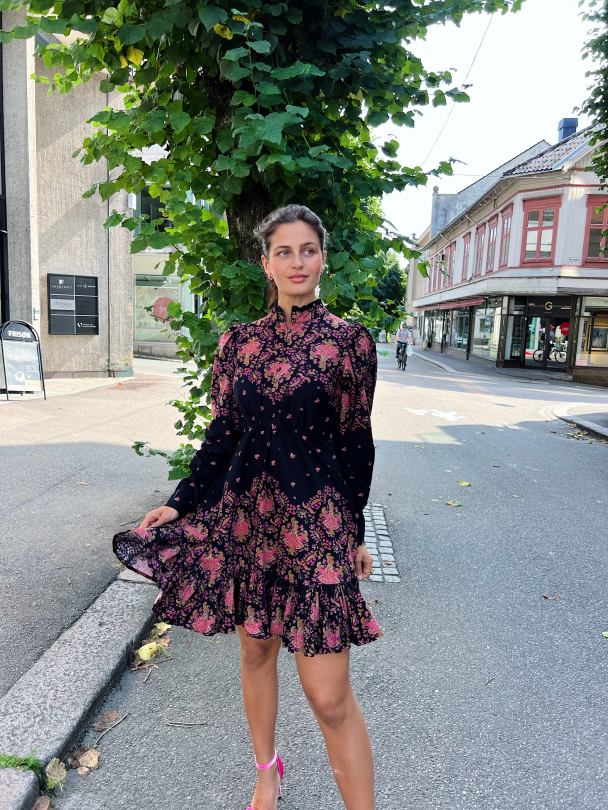 Baby Cord Mini Dress - Black Paisley - Image 5
