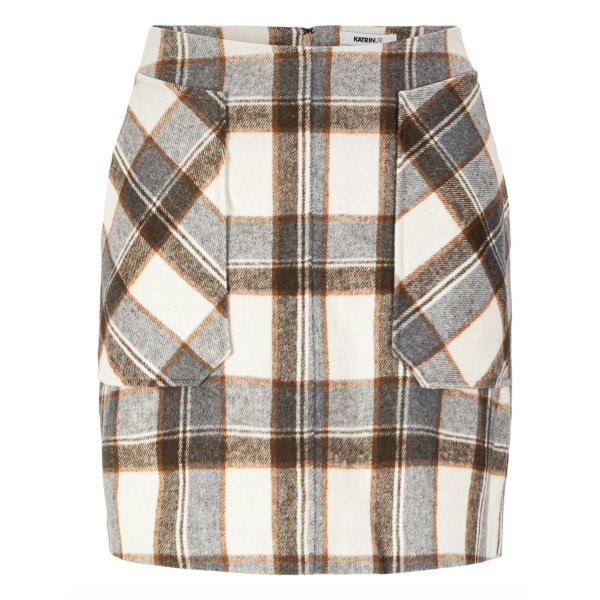 Adam Check Cream Skirt |  Adam Check Cream Skirt fra Katrin Uri