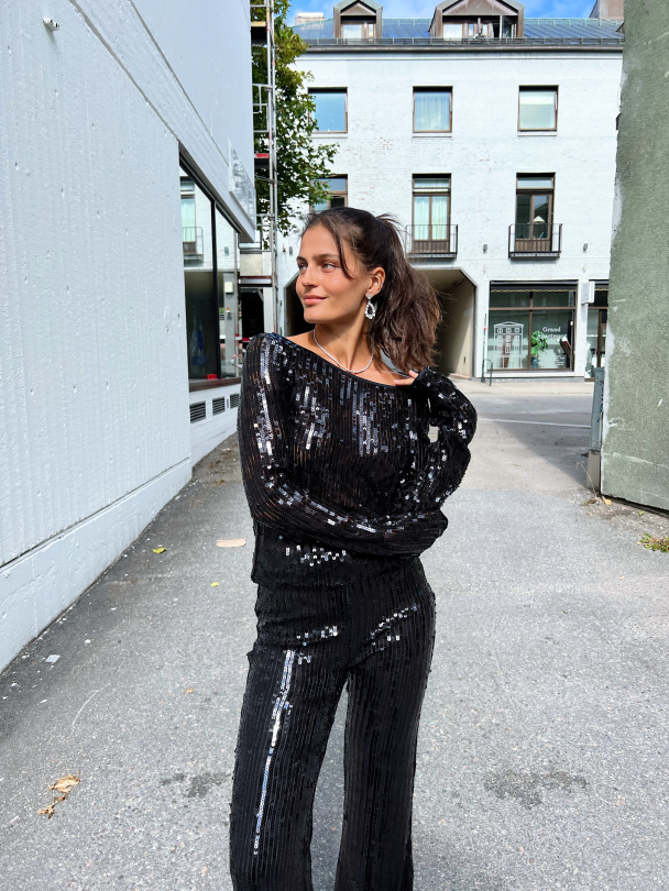 Sequins Off Shoulder - Black  - Image 8