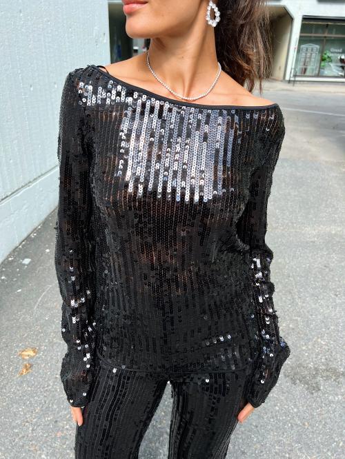 Sequins Off Shoulder - Black 