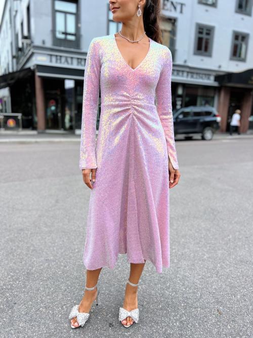 Sequins Midi Dress - Soft Pink 