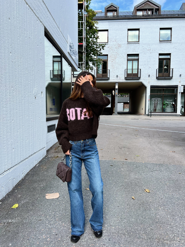 Firm Knit Jumper - Brown/Pink - Image 12