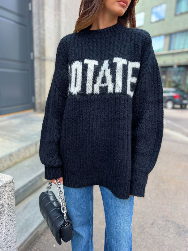 Oversized Logo Jumper - Black/White - Image 1