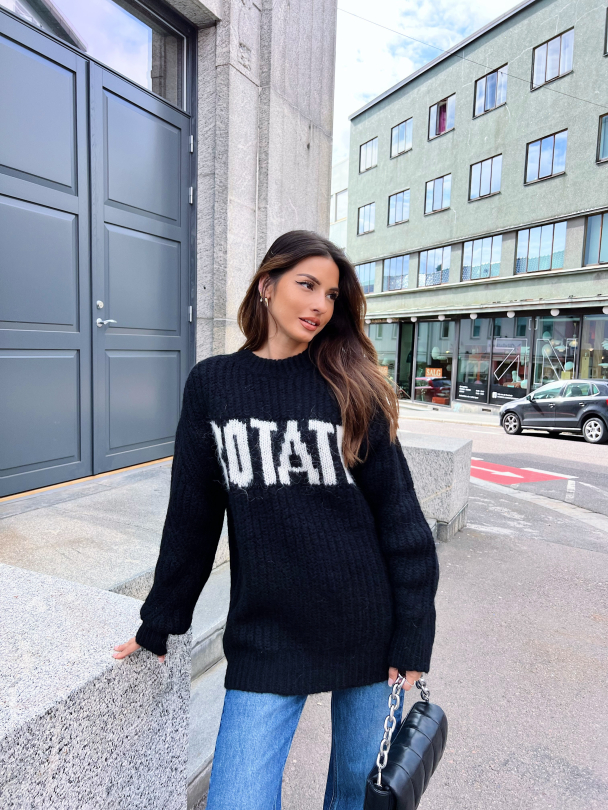 Oversized Logo Jumper - Black/White - Image 4