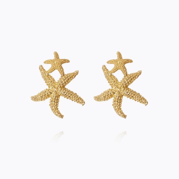 Sea Star Twin Earrings - Gold