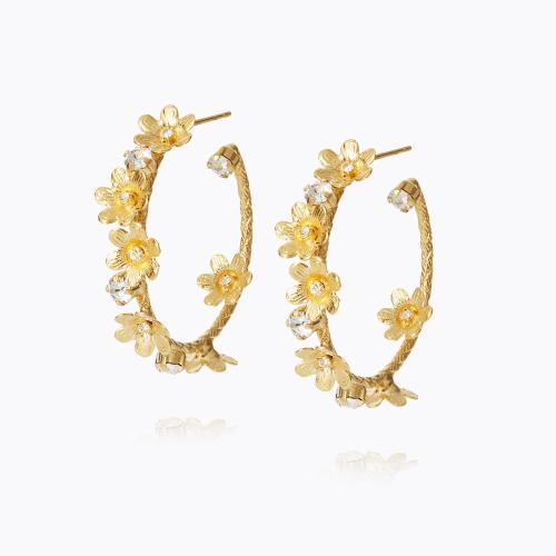Laurel Earrings Gold Crystal