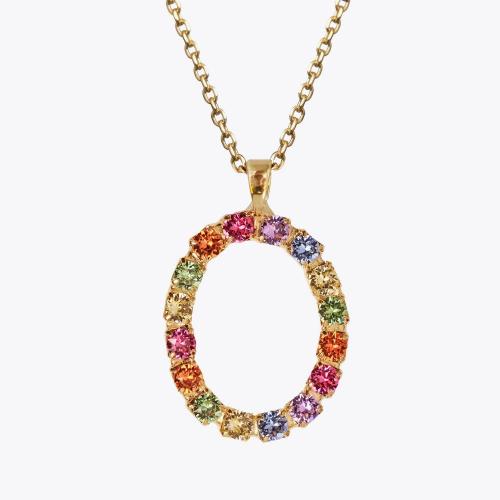 Letter Necklace - O / Rainbow Combo