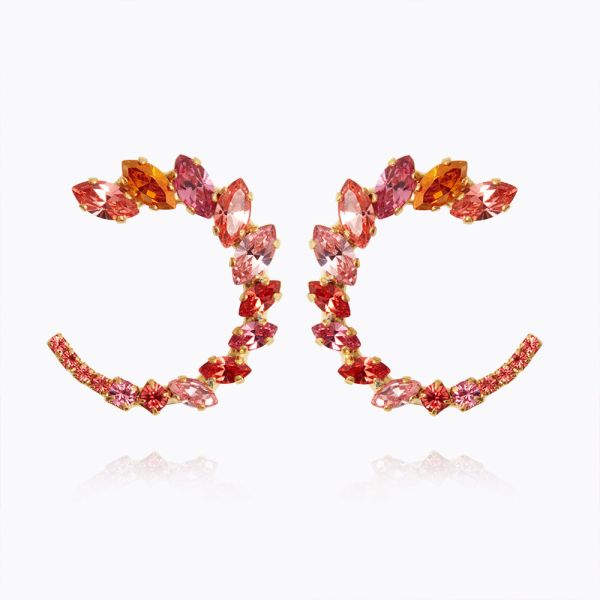 Angie Earrings Gold -  Coral Combo 