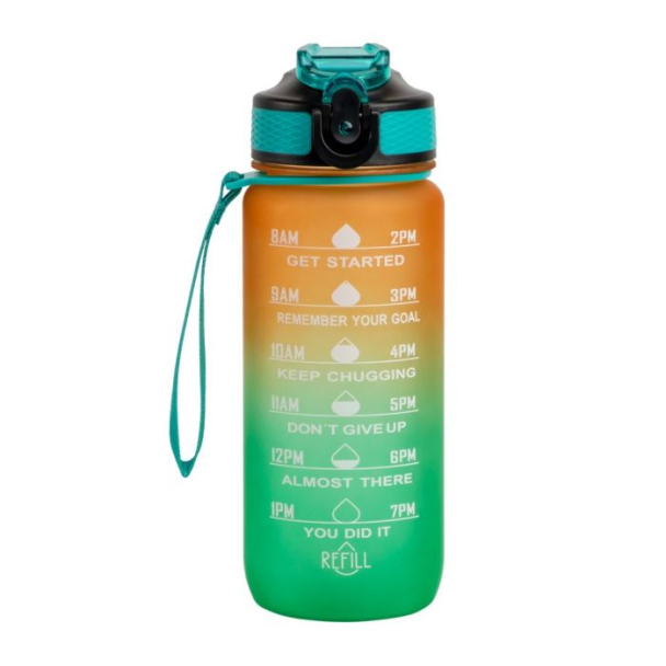 Vannflaske korall/grønn