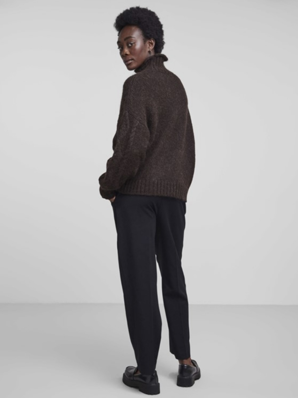 Siera Highneck Knit Pullover - Seal Brown  - Image 5