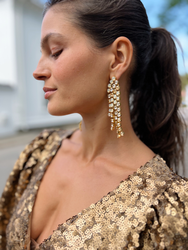 Rosanna Earrings - Gold White Combo - Image 4