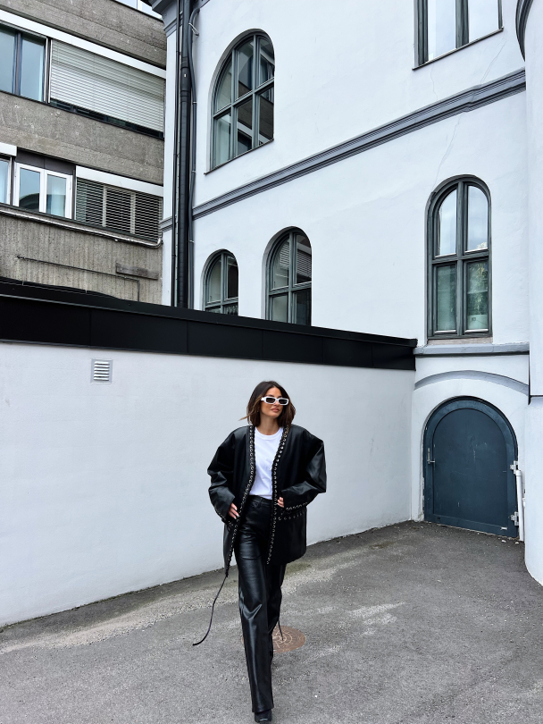 Texture Oversized Jacket - Black  - Image 16