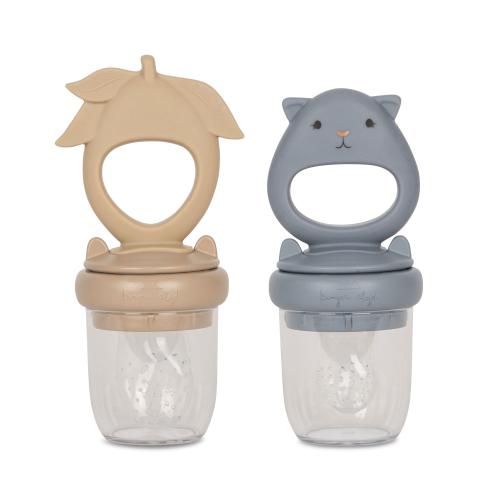 KONGES SLØJD - SILICONE FRUIT FEEDING PACIFIER WARM CLAY/QUICKSILVER