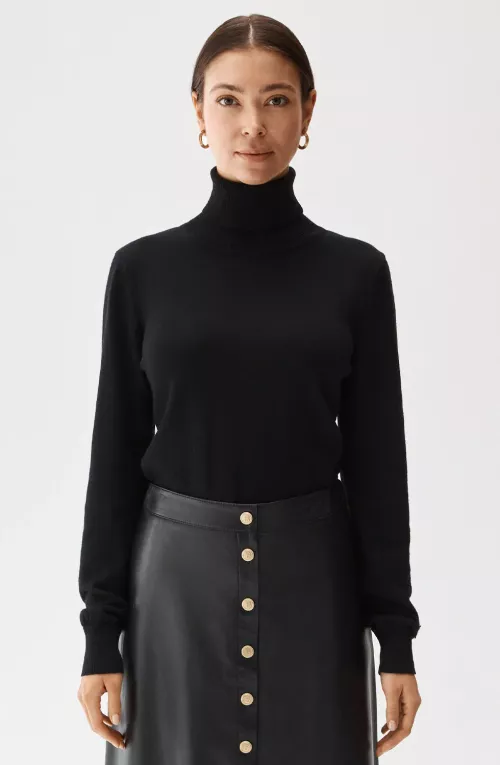 Alice Rollerneck Black| Høyhalset Busnel Genser