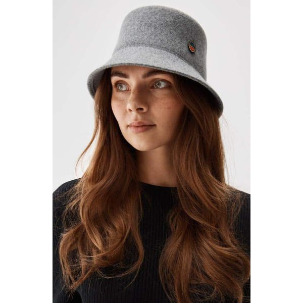 Tina Filted Bucket Hat Grey Melange fra Busnel