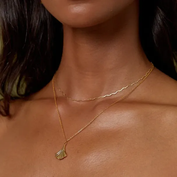 ORELIA Fine Wave Necklace - Image 2