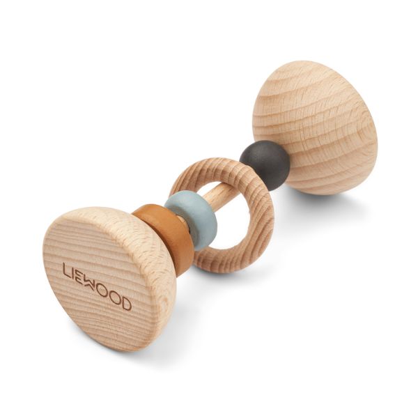 LIEWOOD - CORRINA WOODEN RATTLE SEA BLUE MIX