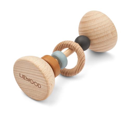 LIEWOOD - CORRINA WOODEN RATTLE SEA BLUE MIX