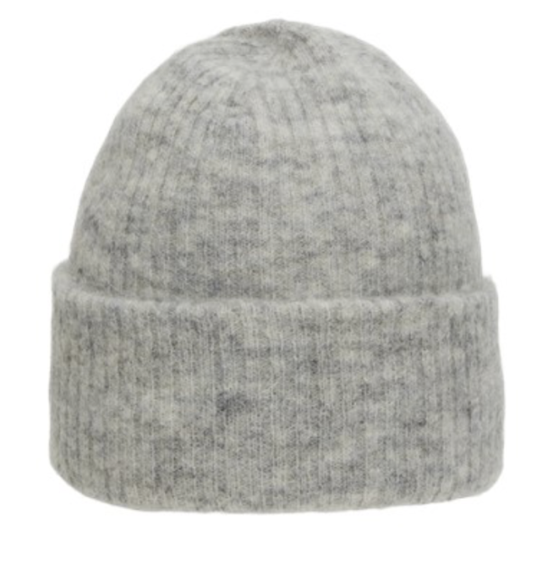 Maline Knit Beanie - Light Grey Melange