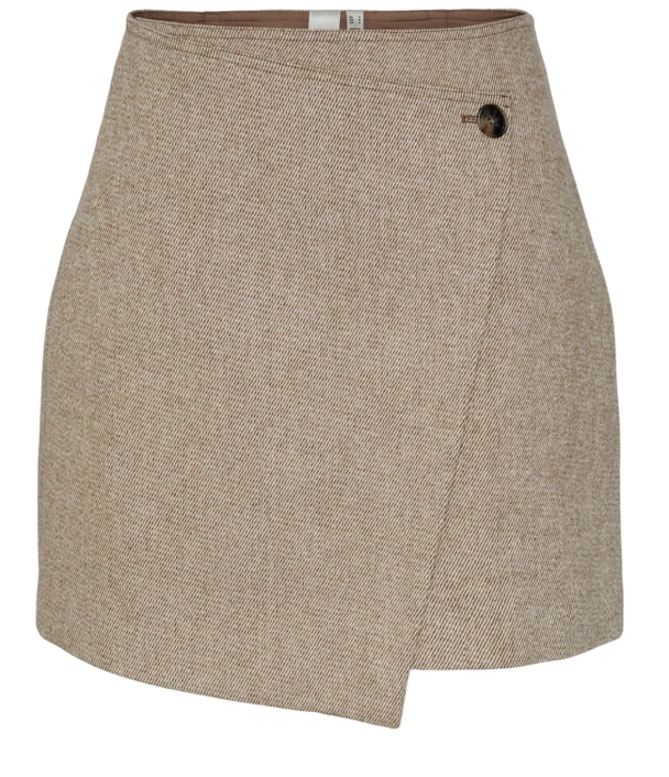 Summer Short Wool Mix Skirt - Toasted Coconut - Image 5