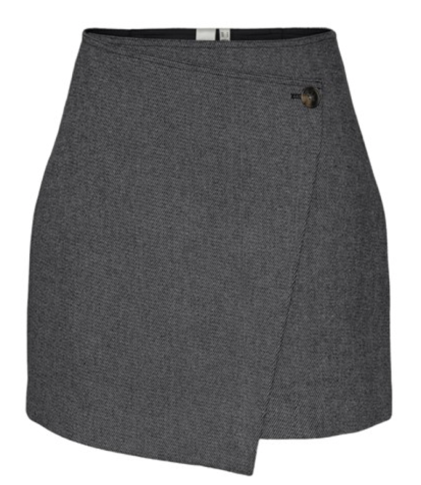 Summer Short Wool Mix Skirt - Grey Melange - Image 2