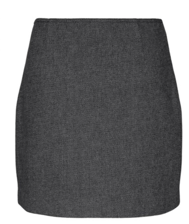 Summer Short Wool Mix Skirt - Grey Melange - Image 3