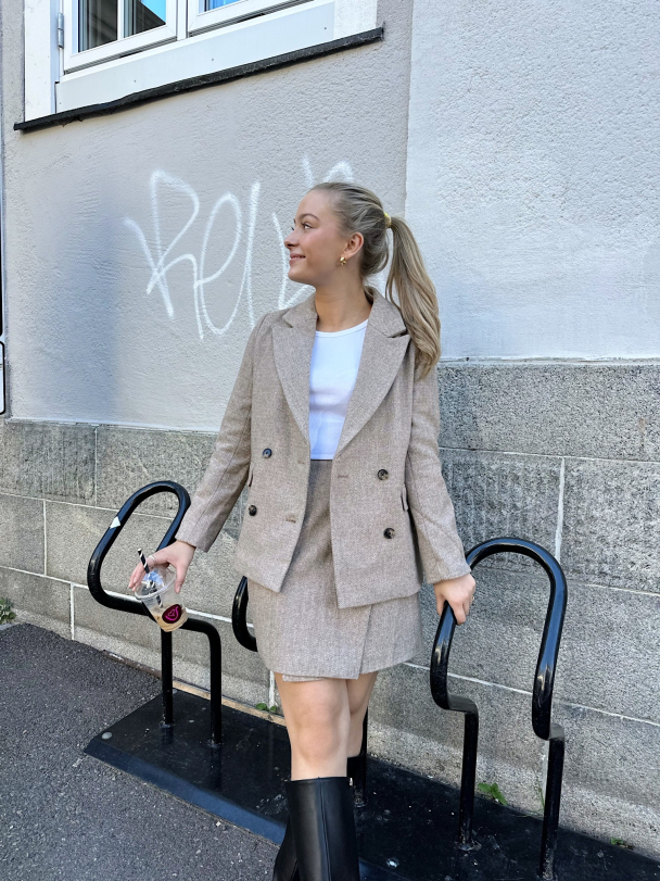 Summer Wool Mix Blazer - Toasted Coconut - Image 6