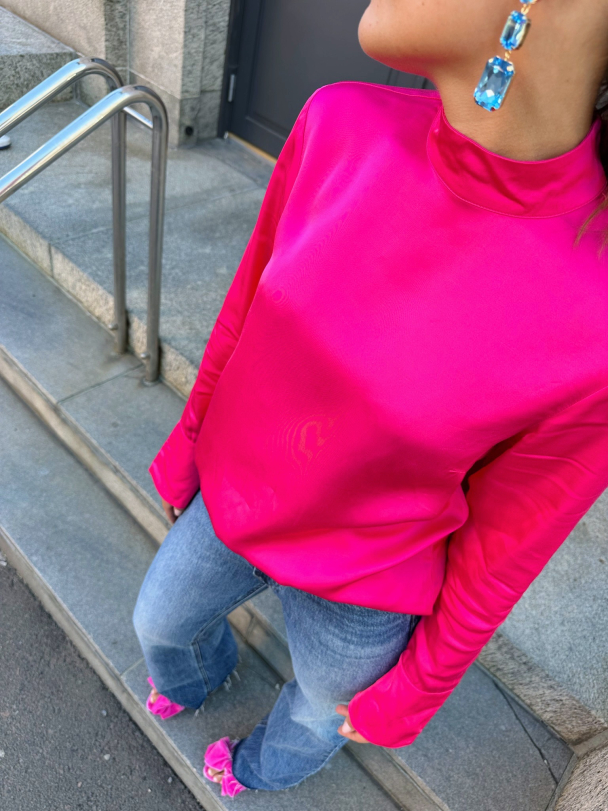 Ivy Satin Top - Fuchsia Purple - Image 3