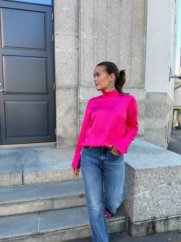 Ivy Satin Top - Fuchsia Purple - Image 5