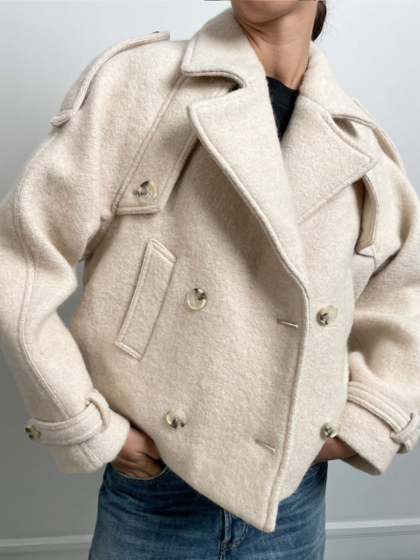 Hanni Wool Jacket - Creme - Image 3