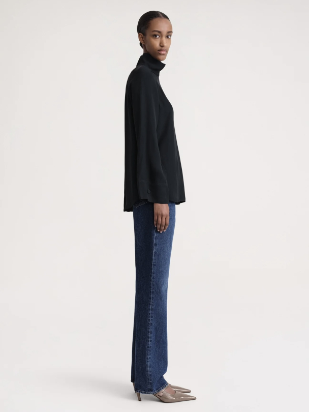 High-Neck Crepe Blouse - Image 4