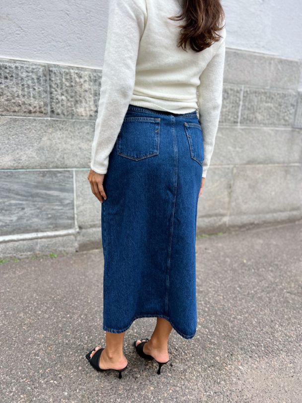 Esther Mid Blue Denim Skirt - Medium Blue  - Image 5