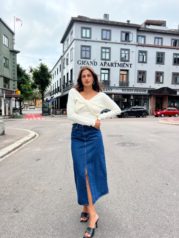 Esther Mid Blue Denim Skirt - Medium Blue  - Image 6