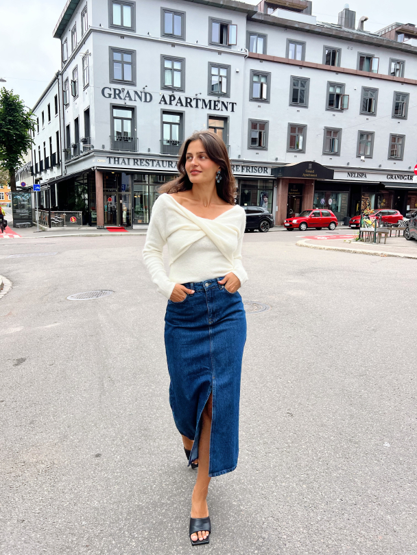 Esther Mid Blue Denim Skirt - Medium Blue  - Image 7