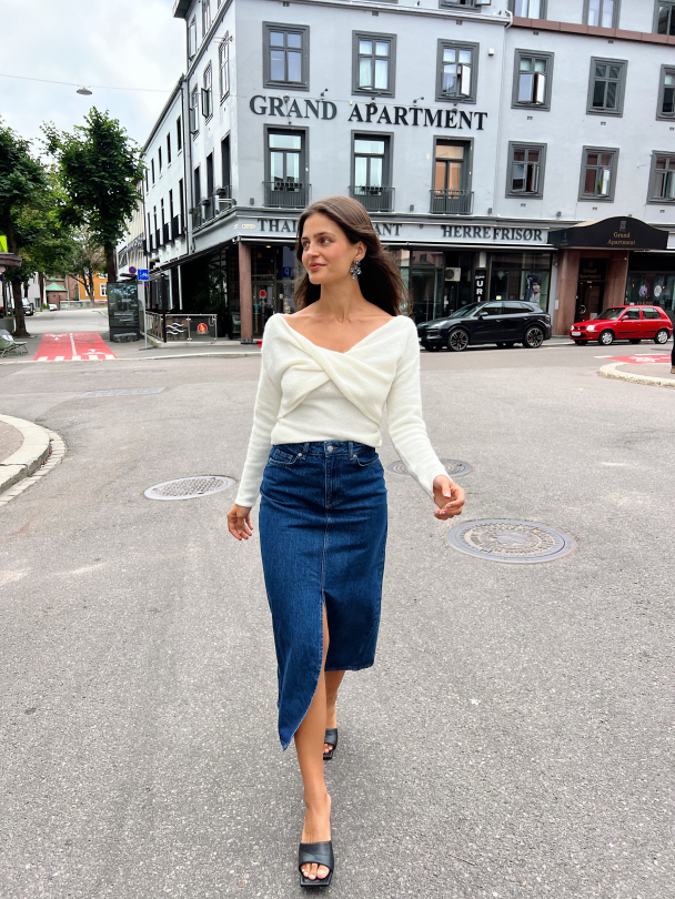 Esther Mid Blue Denim Skirt - Medium Blue  - Image 8
