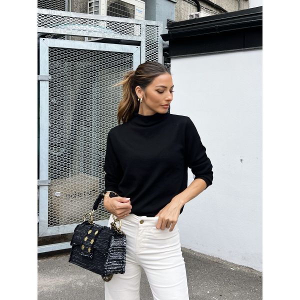 Hanni Knit T-Neck - Black 