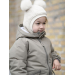 Big Bear Balaclava med Alpakka Pompoms, Snow White - Huttelihut